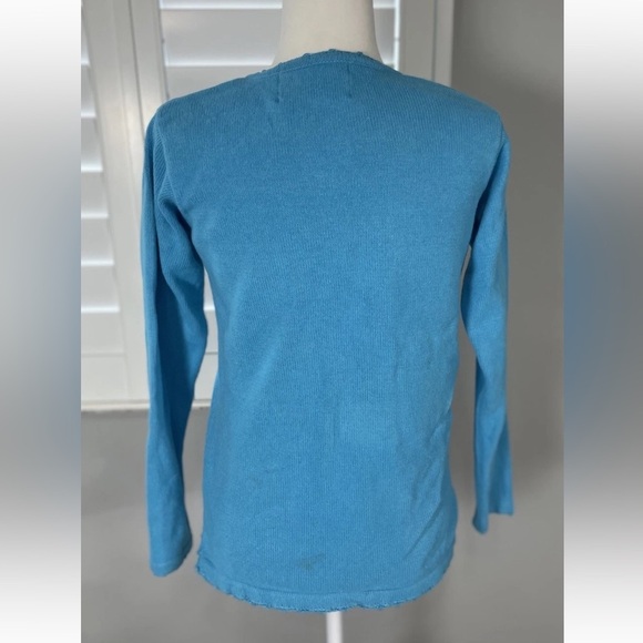 Quacker Factory Embellished Cardigan Sweater XS Sequin Beads Beach Umbrella BLUE - Picture 16 of 16